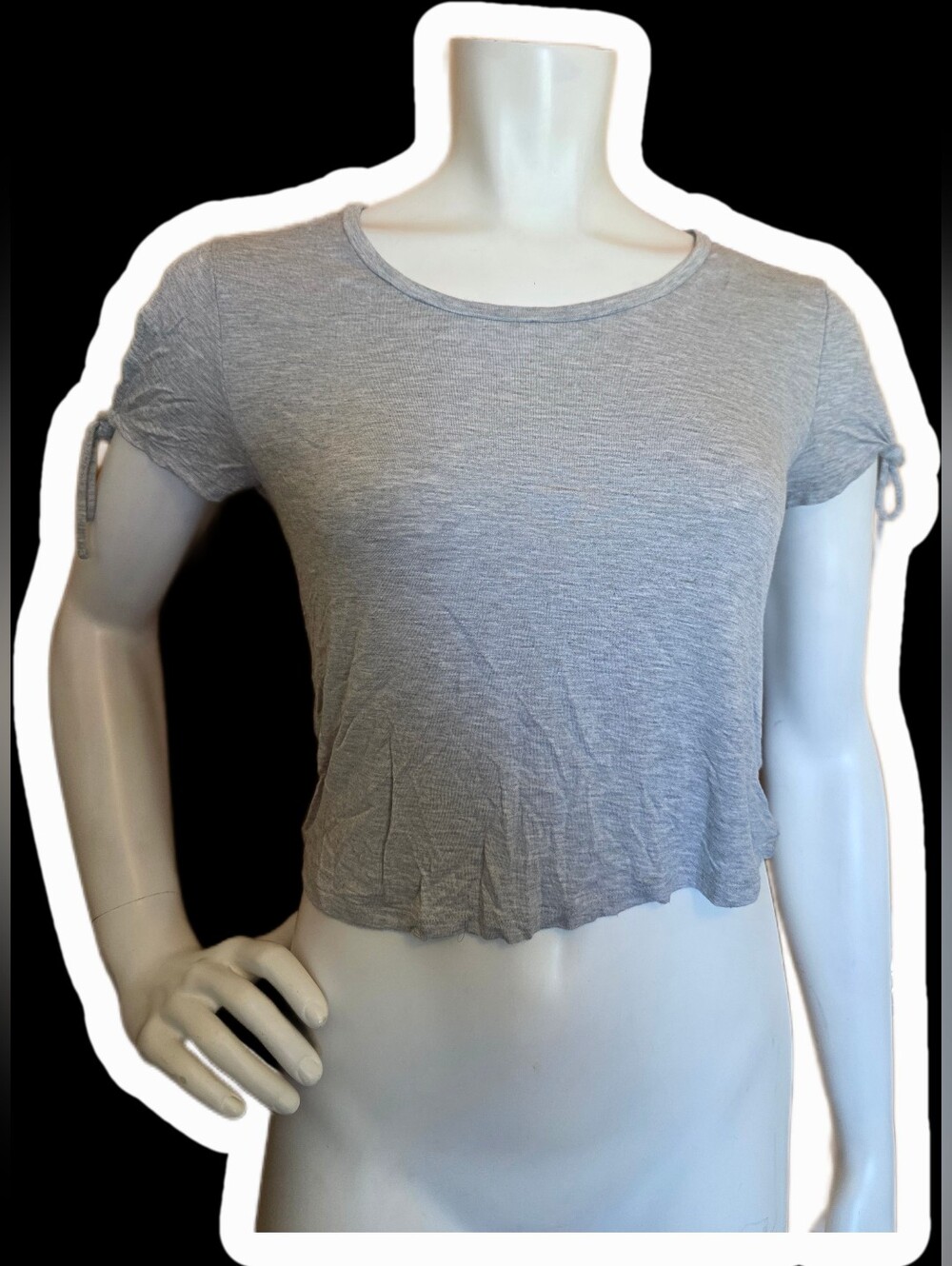 Garage Light Gray Short Sleeve Crop Top